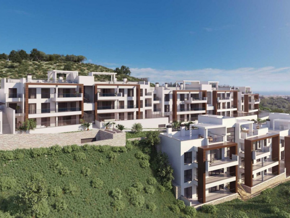 Benahavis off-plan development ready 2019 west facing modern apts & penthouses