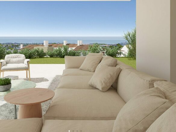 For sale: Modern off-plan development in Benahavis, nestled atop a large hilltop community with sweeping sea views, multiple pools & gated security. 🏞️🏊‍♂️