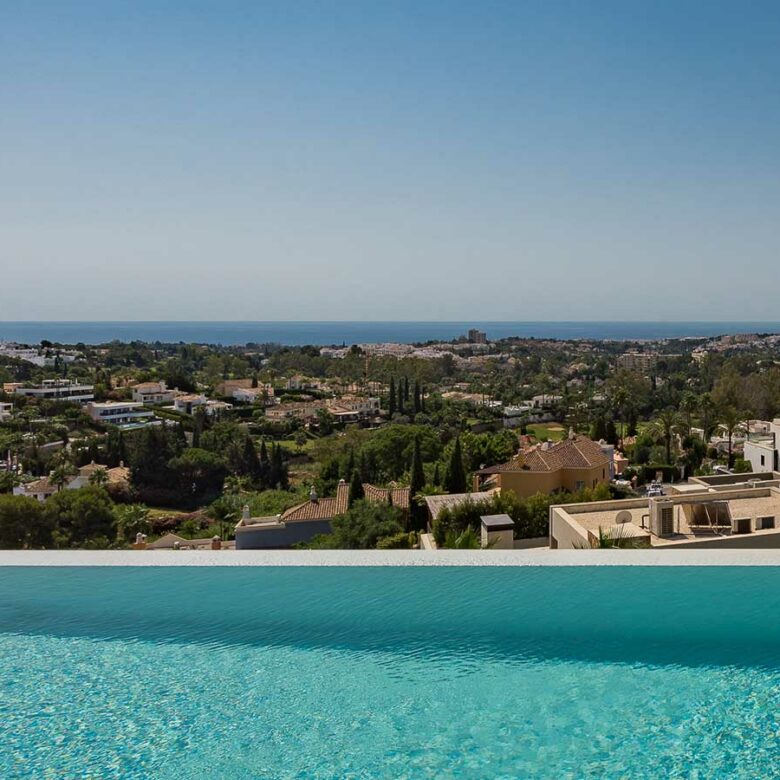 Nueva Andalucia modern villa blends ultra-contemporary design, large Super Cars Garage – Sea views Marbella, Spain 🇪🇸