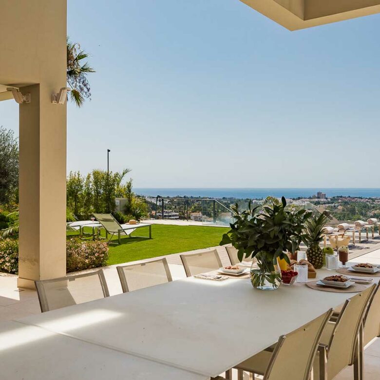Nueva Andalucia modern villa blends ultra-contemporary design, large Super Cars Garage – Sea views Marbella, Spain 🇪🇸