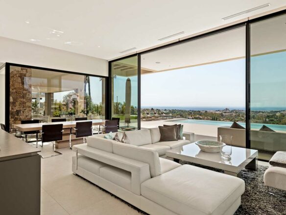 Nueva Andalucia modern villa blends ultra-contemporary design, large Super Cars Garage – Sea views Marbella, Spain 🇪🇸