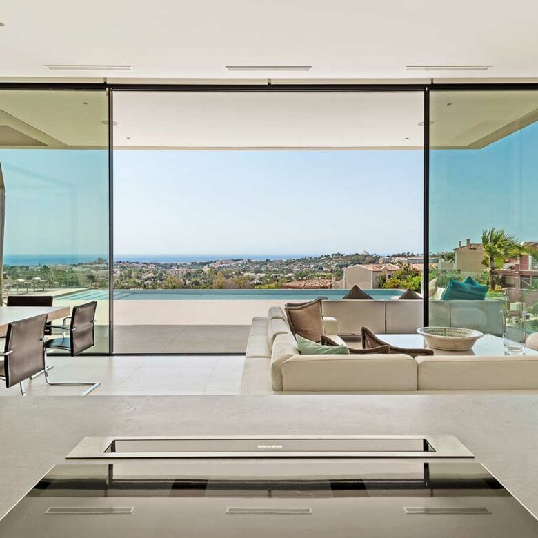 Nueva Andalucia modern villa blends ultra-contemporary design, large Super Cars Garage – Sea views Marbella, Spain 🇪🇸