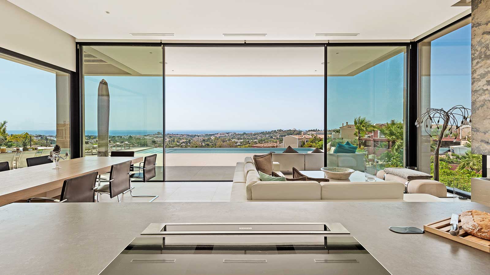 Nueva Andalucia modern villa blends ultra-contemporary design, large Super Cars Garage – Sea views Marbella, Spain 🇪🇸
