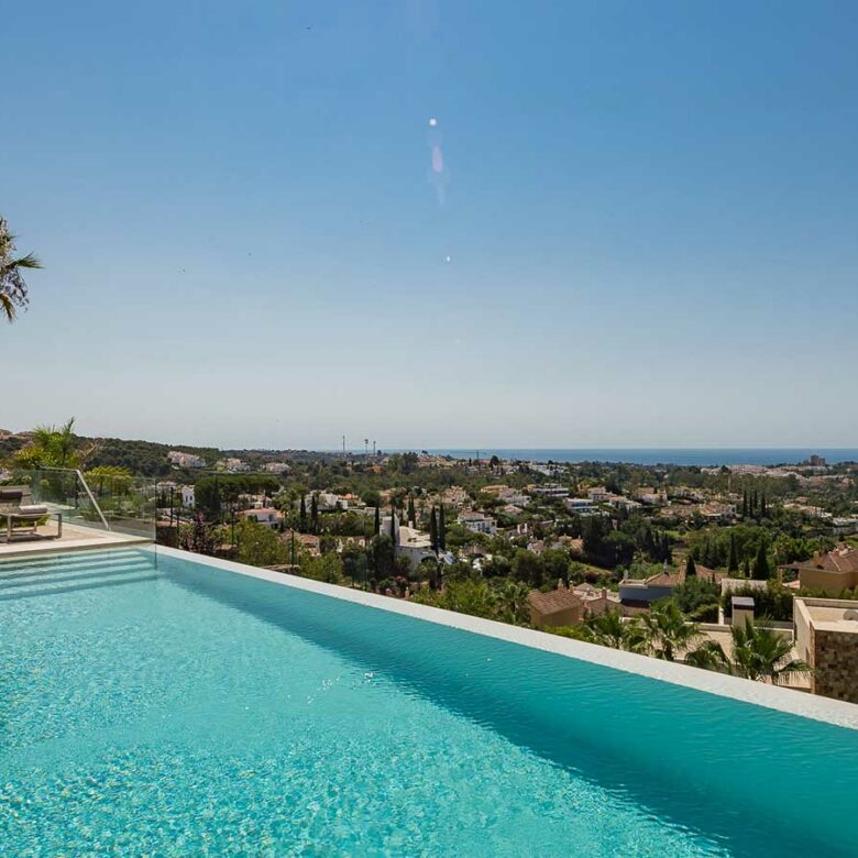 Nueva Andalucia modern villa blends ultra-contemporary design, large Super Cars Garage – Sea views Marbella, Spain 🇪🇸
