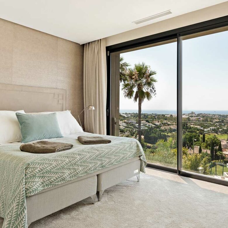 Nueva Andalucia modern villa blends ultra-contemporary design, large Super Cars Garage – Sea views Marbella, Spain 🇪🇸