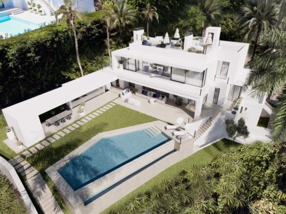 FOR SALE 🏡 Contemporary Villa with Sea & Mountain Views, Staff Apartment and Rooftop Solarium – Cascada de Camoján, Marbella