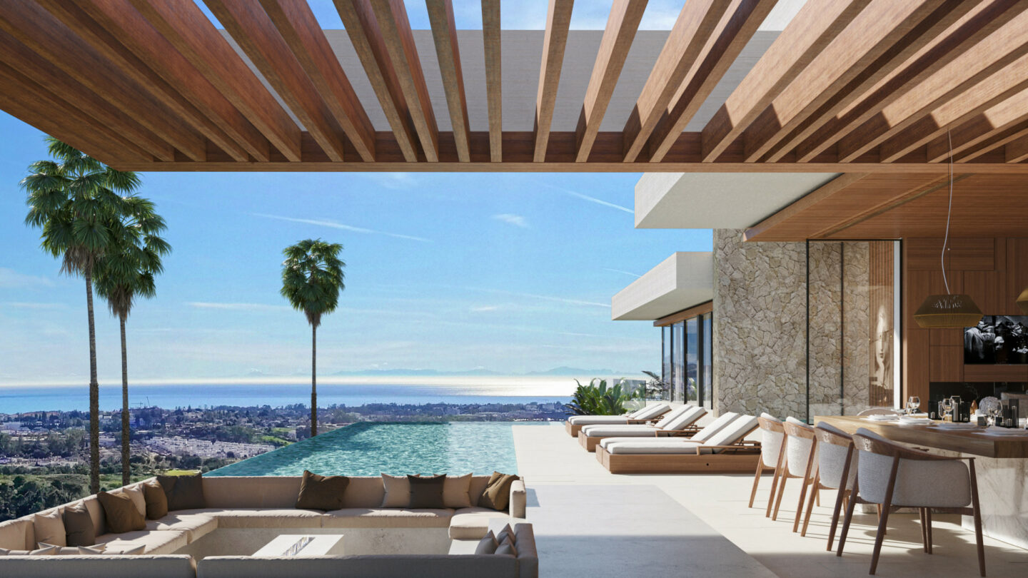 FOR SALE 🏡 Newly Built Panoramic Villa with Infinity Pool & Indoor Pool – El Herrojo Alto, Benahavís