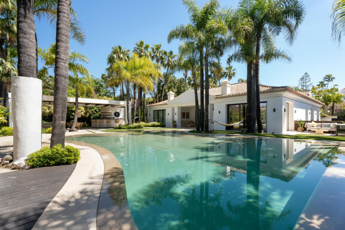 FOR SALE 🏡 Contemporary Golf Valley Villa with Indoor Wellness Spa, Cinema & Lagoon Pool – Nueva Andalucía, Marbella