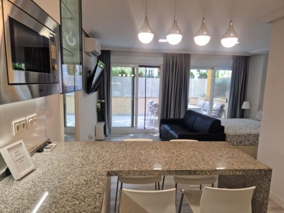 FOR SALE 🏡 Renovated Beachfront Studio next to Nikki Beach – Romano Playa, Elviria, Marbella