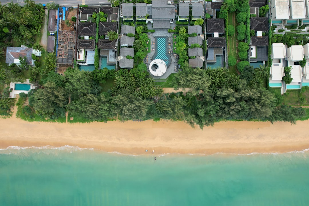 luxury coastal villa aerial