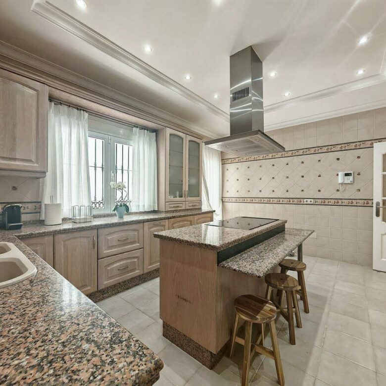 Spacious south-west facing villa with pool steps from the beach in Elviria, Marbella