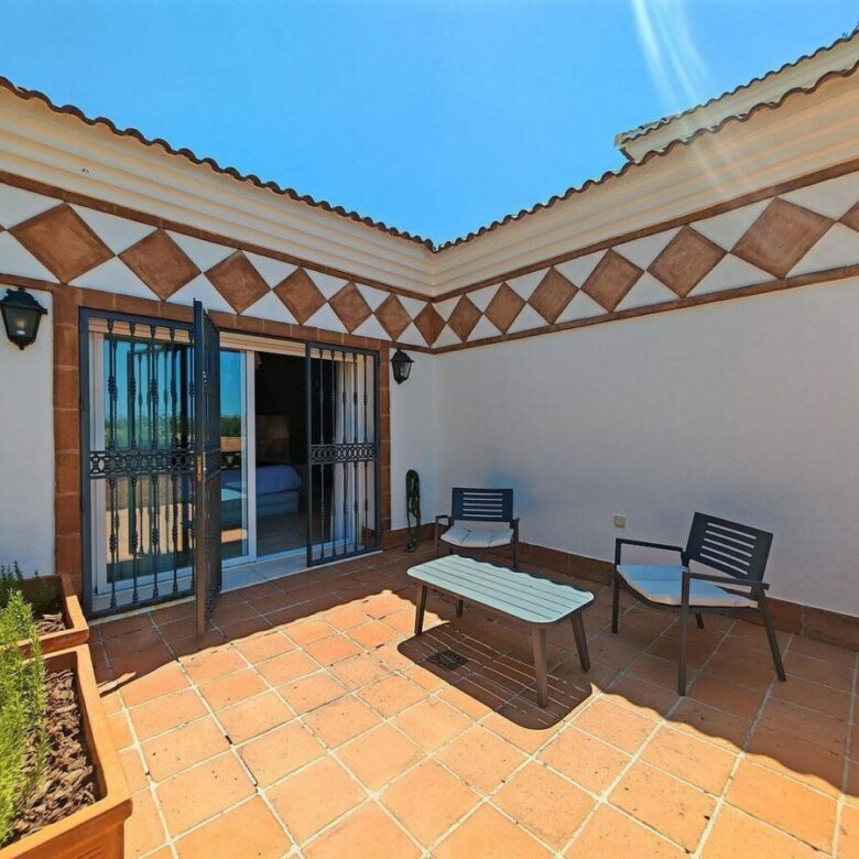 Spacious south-west facing villa with pool steps from the beach in Elviria, Marbella