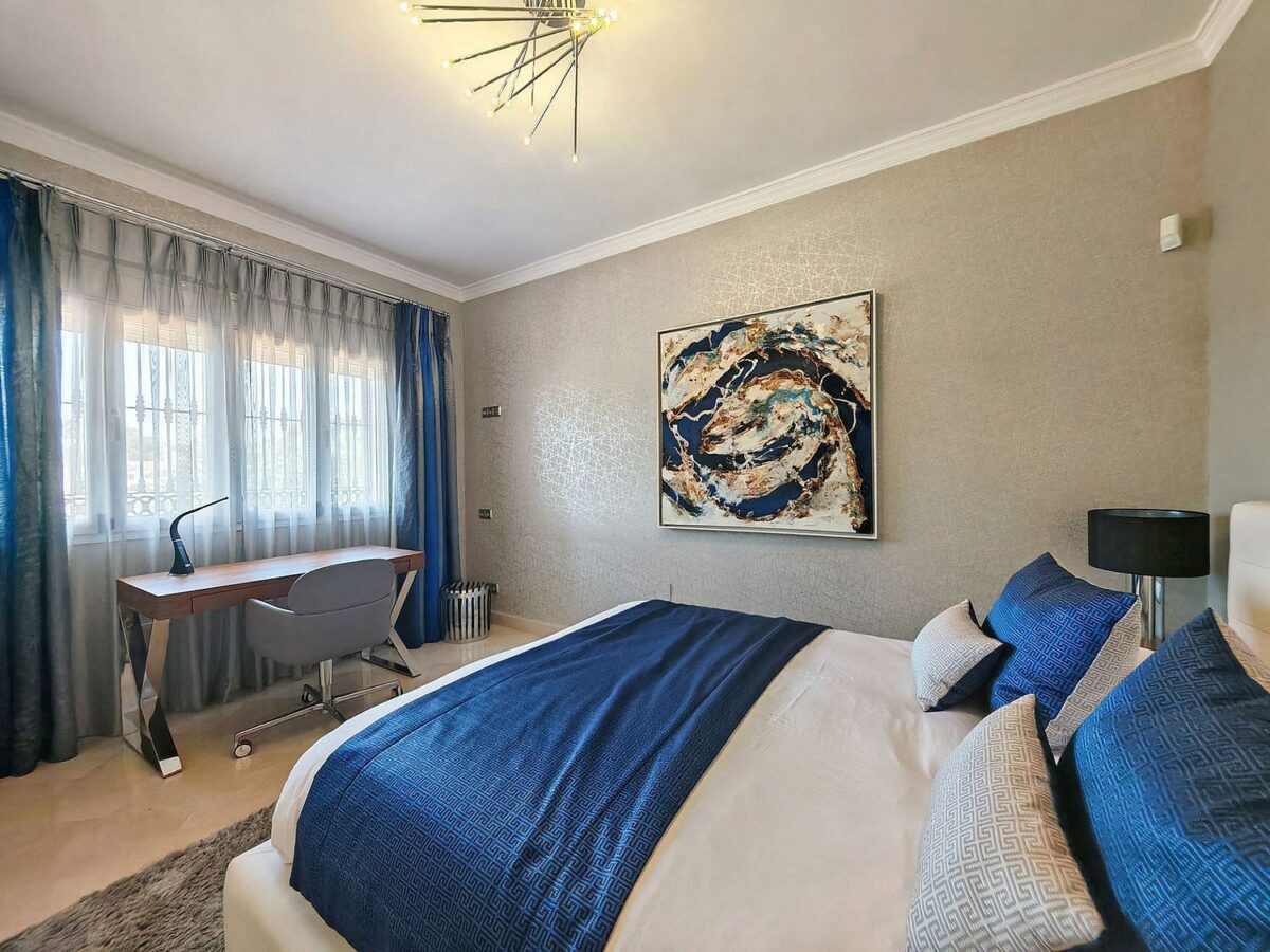 Spacious south-west facing villa with pool steps from the beach in Elviria, Marbella