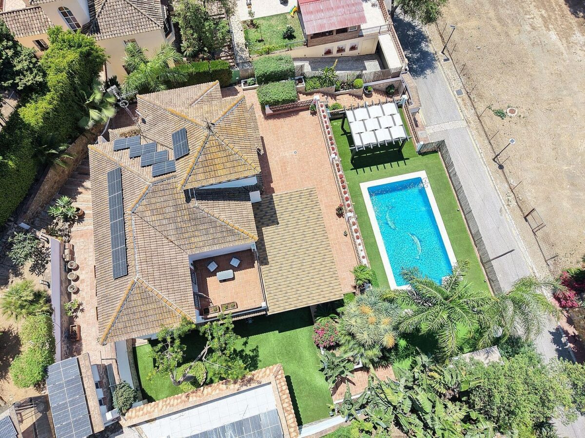 Spacious south-west facing villa with pool steps from the beach in Elviria, Marbella