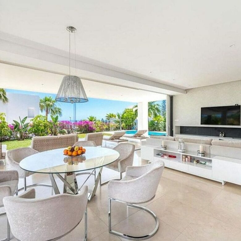 Contemporary villa with sea views and pool in a gated community, Rio Real, Marbella