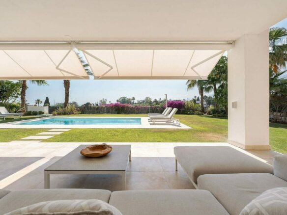 West-facing contemporary villa with pool in a gated community, Rio Real, Marbella East
