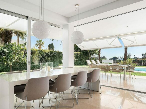 West-facing contemporary villa with pool in a gated community, Rio Real, Marbella East