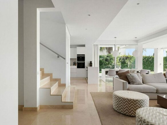 West-facing contemporary villa with pool in a gated community, Rio Real, Marbella East