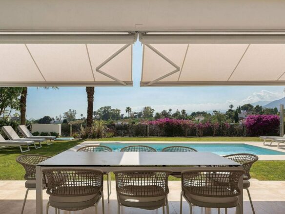 West-facing contemporary villa with pool in a gated community, Rio Real, Marbella East