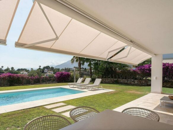 West-facing contemporary villa with pool in a gated community, Rio Real, Marbella East