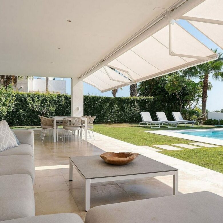 West-facing contemporary villa with pool in a gated community, Rio Real, Marbella East