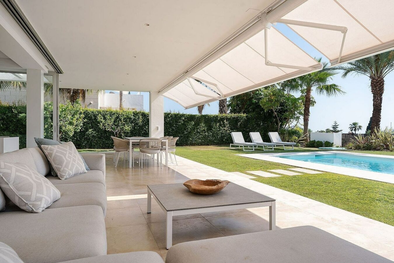 West-facing contemporary villa with pool in a gated community, Rio Real, Marbella East