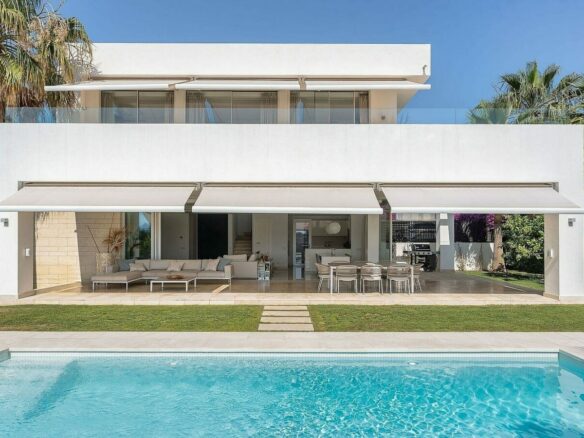West-facing contemporary villa with pool in a gated community, Rio Real, Marbella East