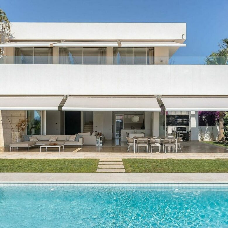 West-facing contemporary villa with pool in a gated community, Rio Real, Marbella East