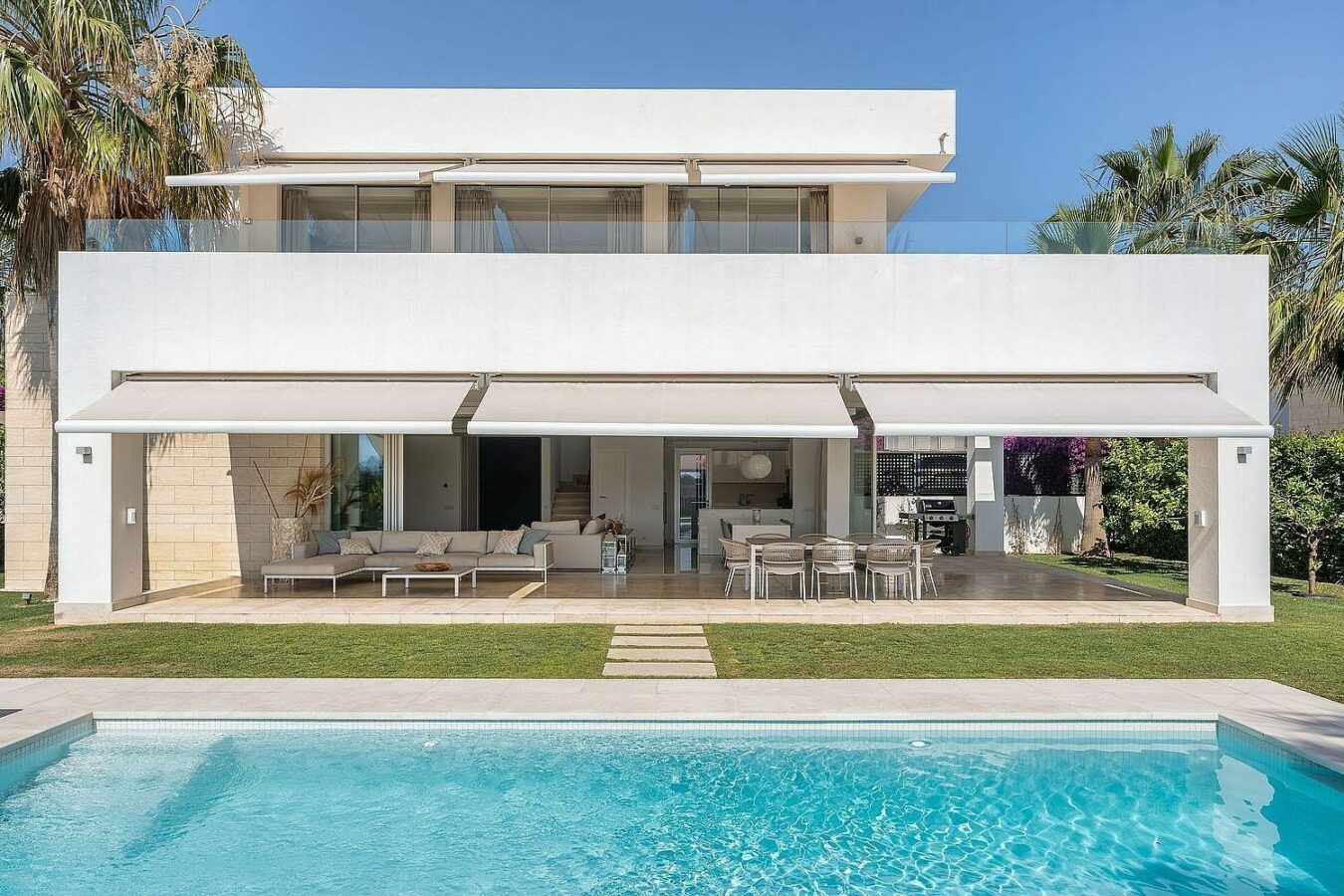 West-facing contemporary villa with pool in a gated community, Rio Real, Marbella East