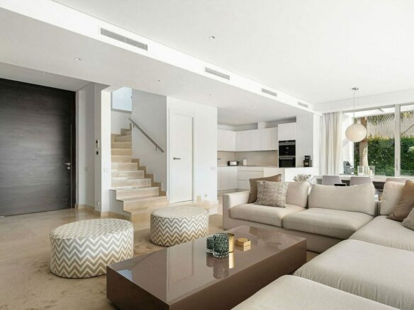 West-facing contemporary villa with pool in a gated community, Rio Real, Marbella East