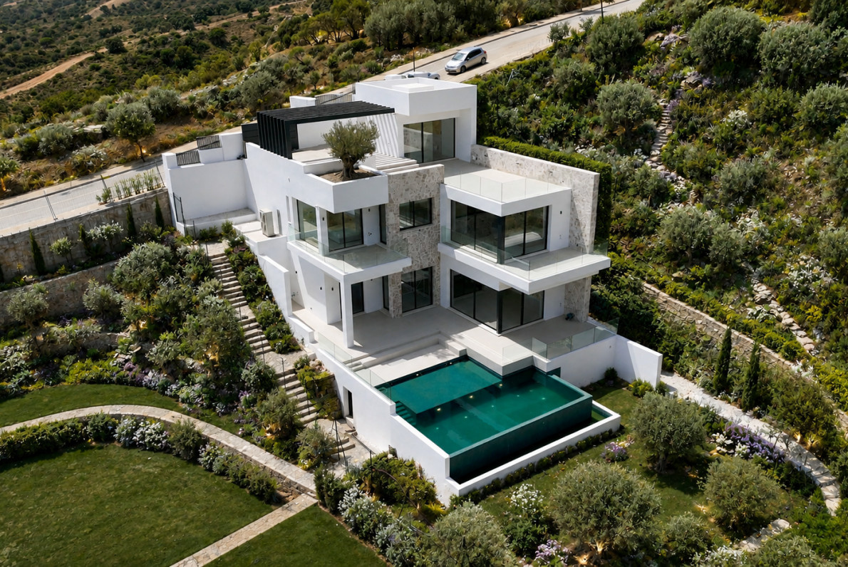 FOR SALE 🏡 Contemporary Designer Villa with Panoramic Sea Views – Elviria, Marbella East