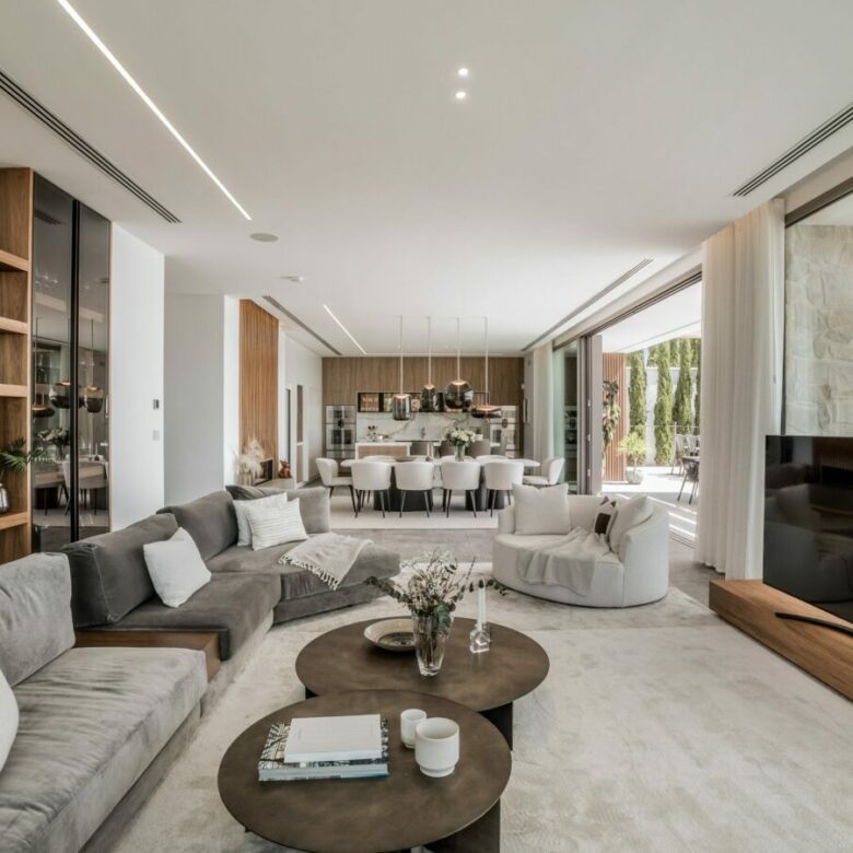 FOR SALE 🏡 Six-Bedroom Contemporary Villa with Private Spa, Gym and Panoramic Sea Views – El Herrojo Alto, La Quinta, Benahavís 🇪🇸