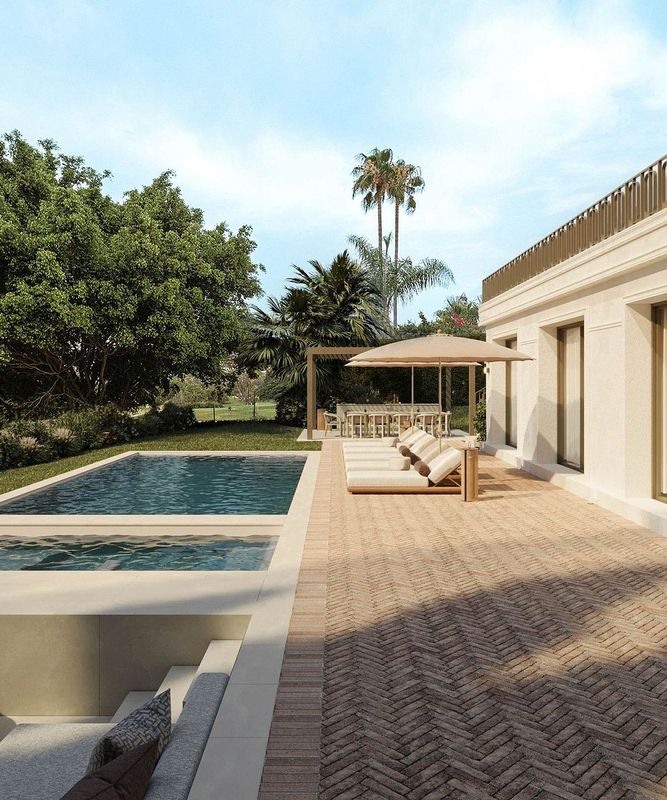 Frontline golf villa renovation project in Los Naranjos, Nueva Andalucia, Marbella