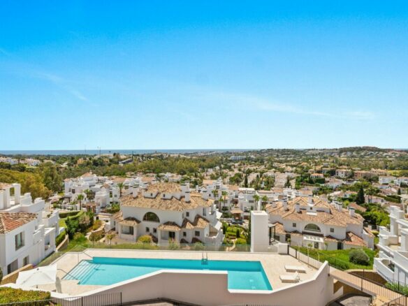 View over the gated community towards the sea