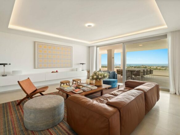 Living room with floor-to-ceiling windows