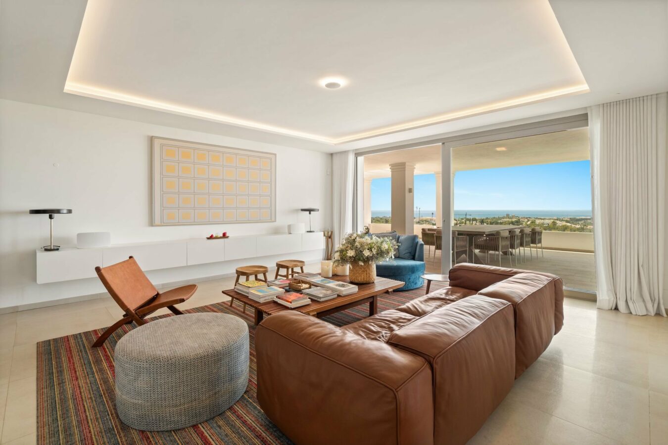 Living room with floor-to-ceiling windows