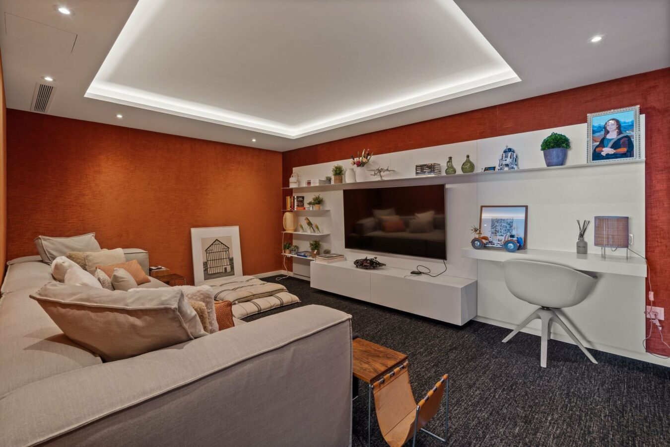 Family lounge with media wall