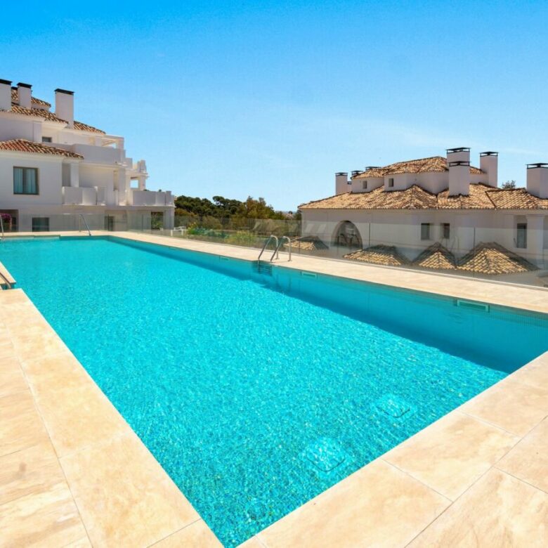 Swimming pool and residential buildings