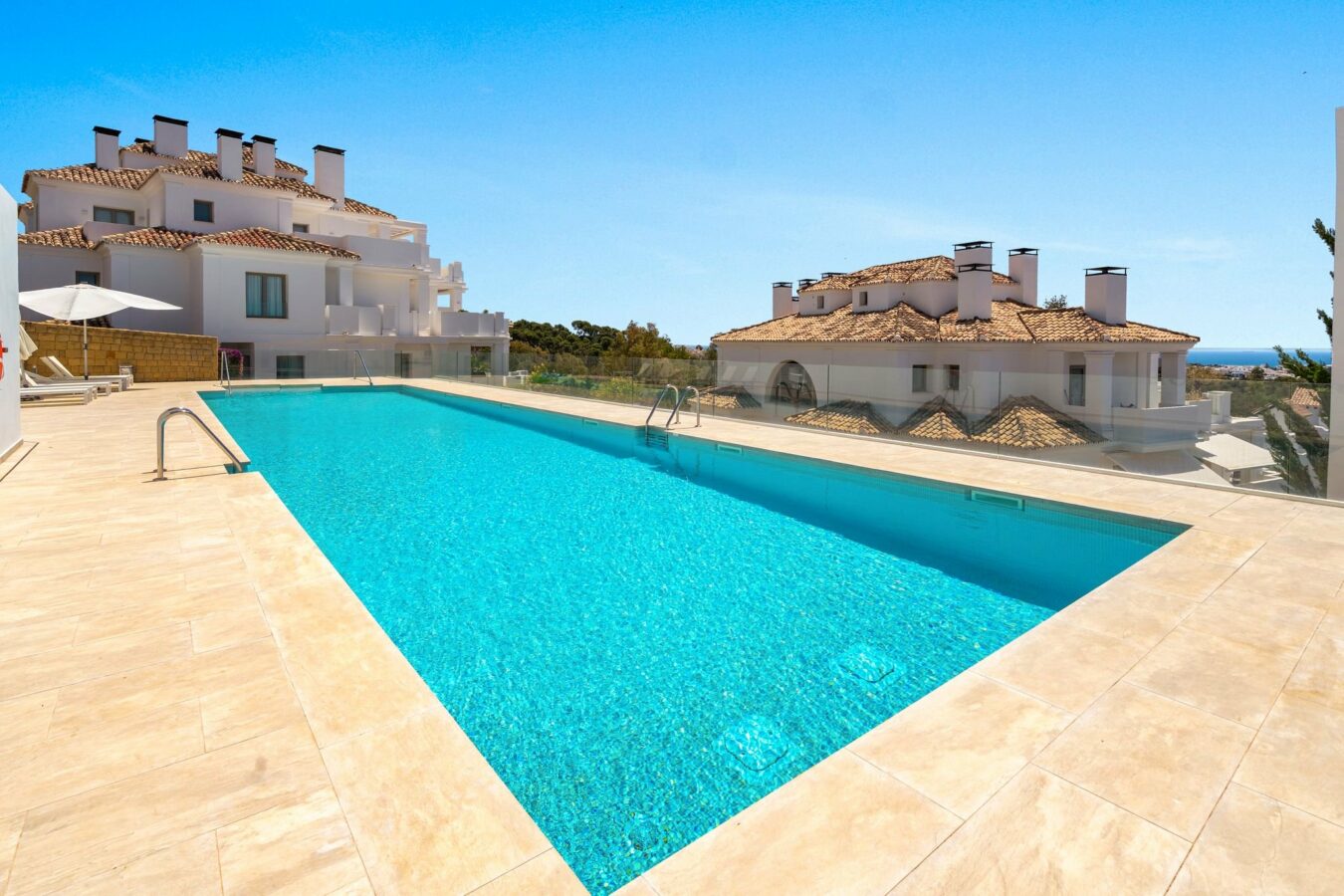 Swimming pool and residential buildings