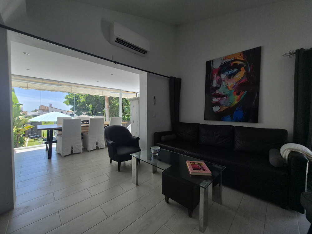 FOR SALE 🏡 Beachside Three-Bedroom Villa with Two Roof Terraces in a Gated Resort Community – Bahía Dorada, Estepona 🇪🇸