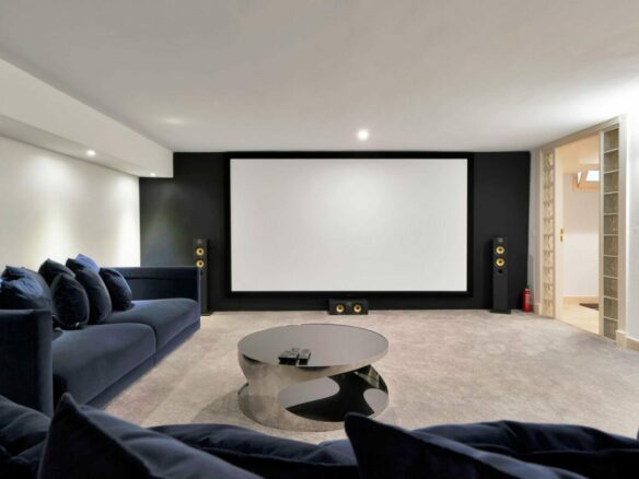 Home cinema room in the basement of the Lorea Playa villa, Puerto Banús
