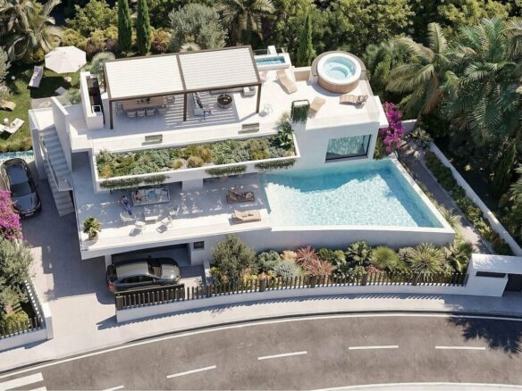 FOR SALE 🏡 Sea-View Plot with Licensed Contemporary Villa Design – Los Naranjos, Nueva Andalucía, Marbella 🇪🇸