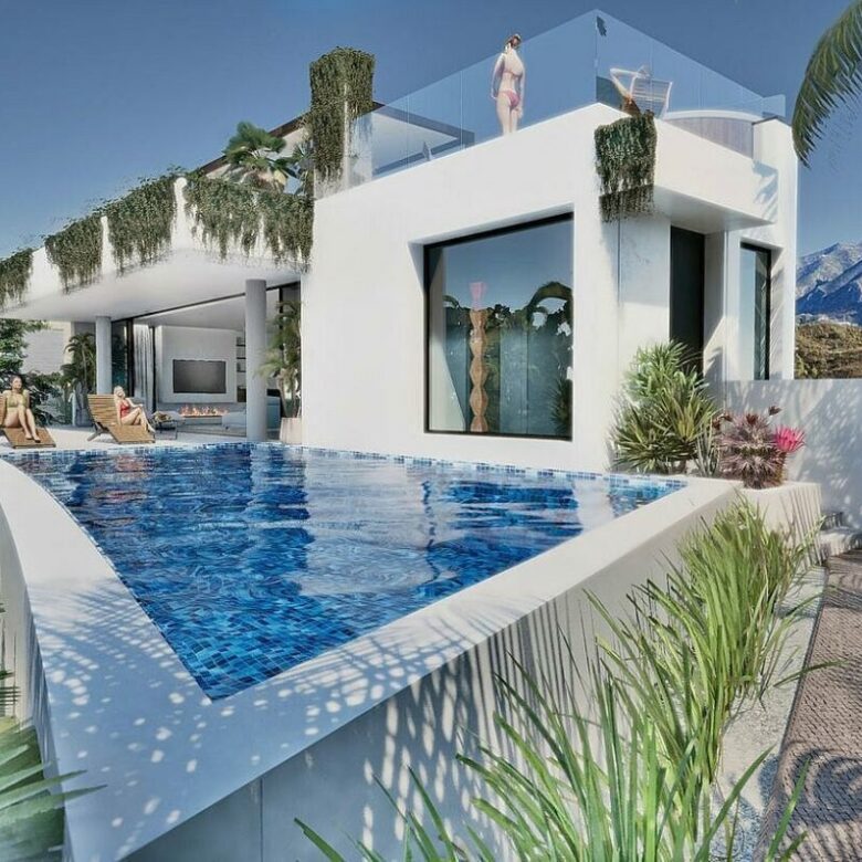 FOR SALE 🏡 Sea-View Plot with Licensed Contemporary Villa Design – Los Naranjos, Nueva Andalucía, Marbella 🇪🇸