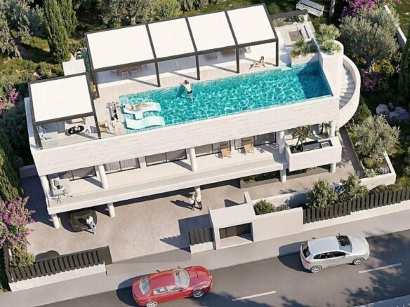 FOR SALE 🏡 Sea-View Plot with Contemporary Four-Level Villa Design – Los Naranjos, Nueva Andalucía, Marbella 🇪🇸