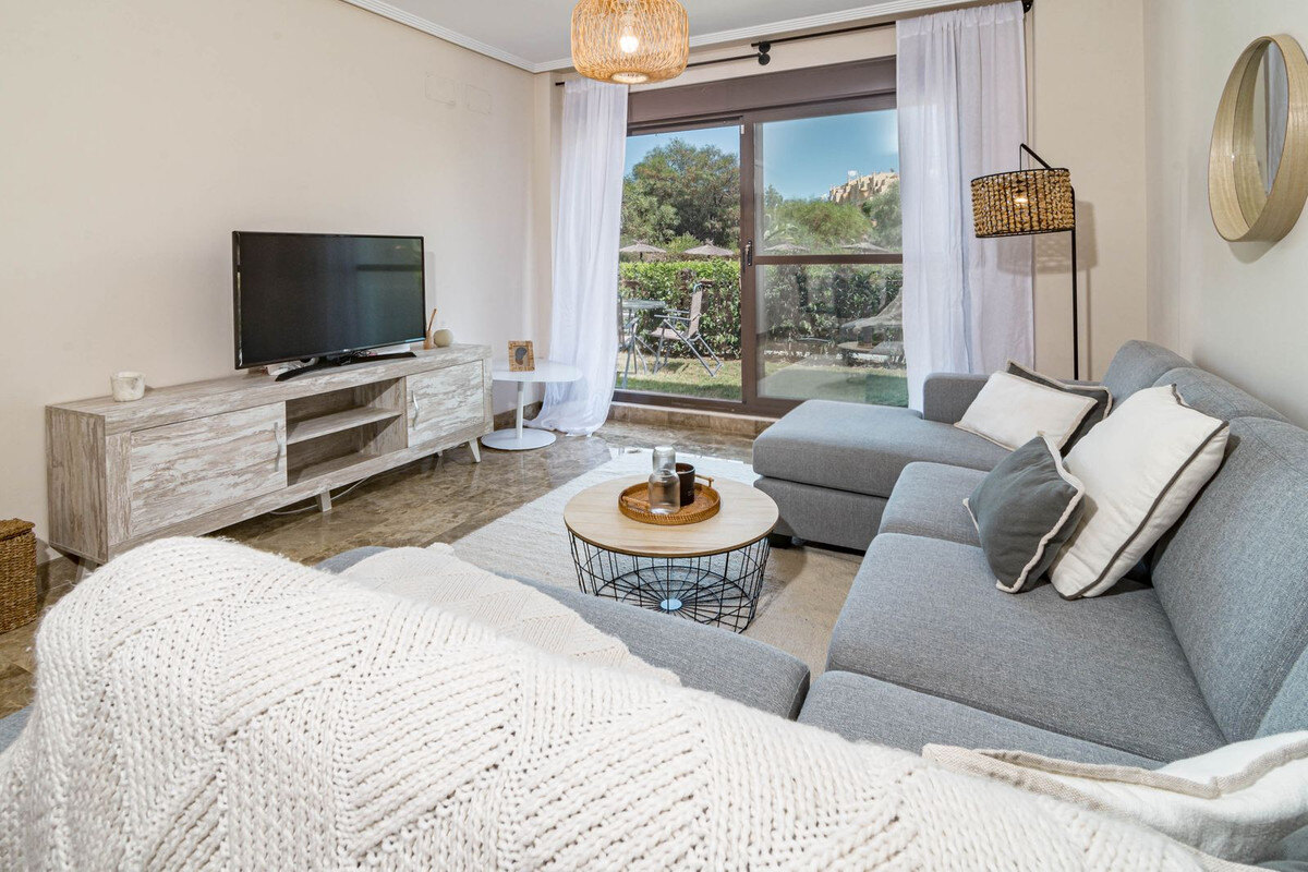 FOR SALE 🏡 Two-Bedroom Garden Apartment with Pool Views in a Gated Complex – Selwo, Estepona 🇪🇸