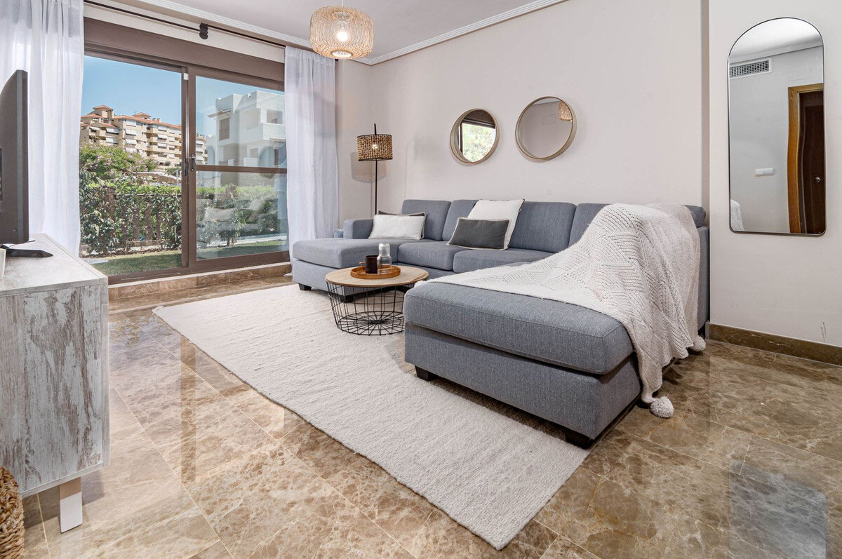 FOR SALE 🏡 Two-Bedroom Garden Apartment with Pool Views in a Gated Complex – Selwo, Estepona 🇪🇸