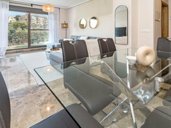 FOR SALE 🏡 Two-Bedroom Garden Apartment with Pool Views in a Gated Complex – Selwo, Estepona 🇪🇸