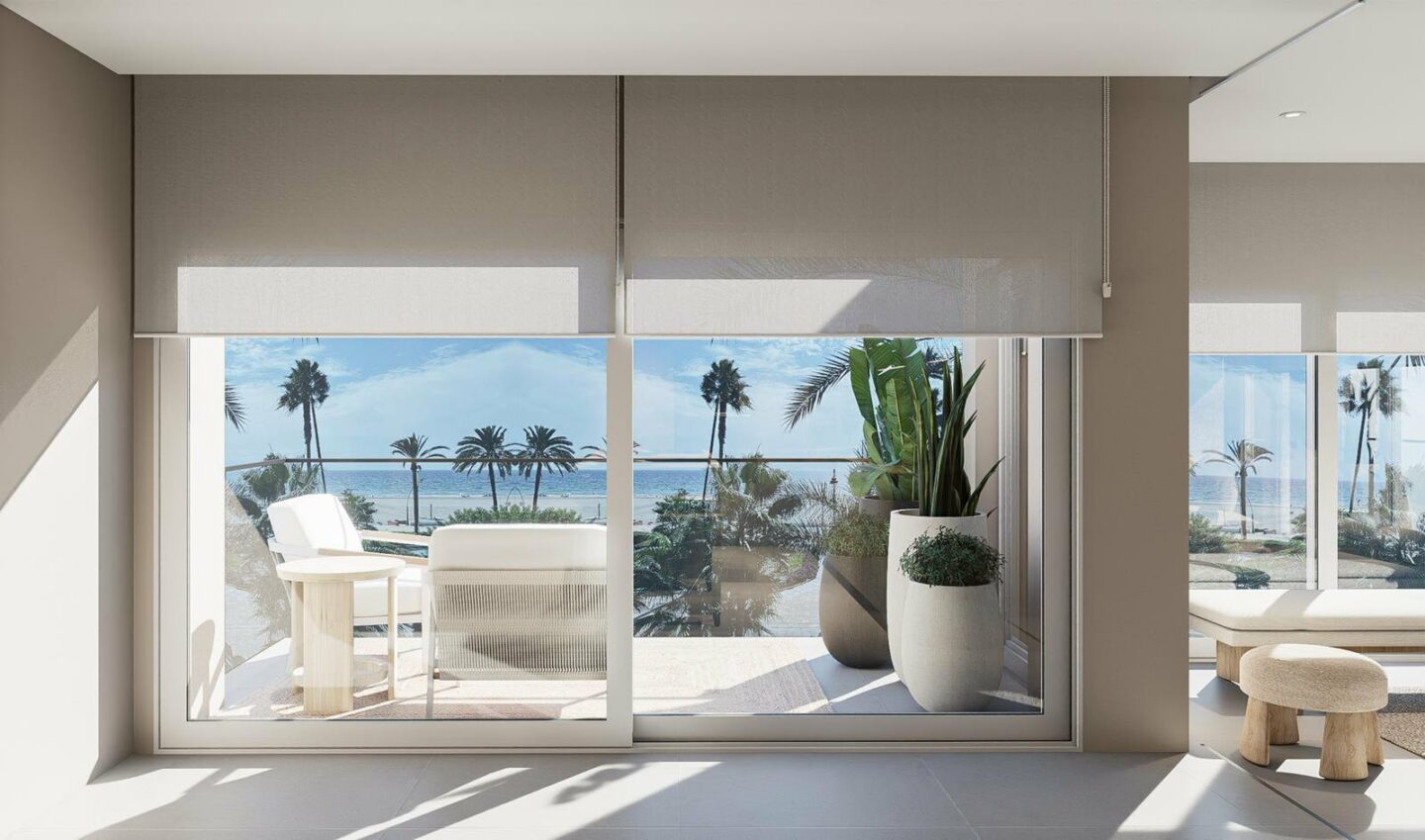 FOR SALE 🏡 Renovated Frontline Beach Apartment with Sea Views and Two Terraces – Estepona Town 🇪🇸