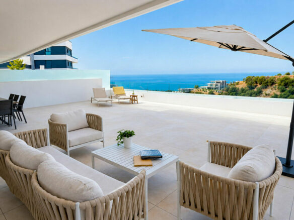 FOR SALE 🏡 Brand-New Furnished Three-Bedroom Apartment with Sea-View Terrace – Altos de los Monteros, Marbella East 🇪🇸