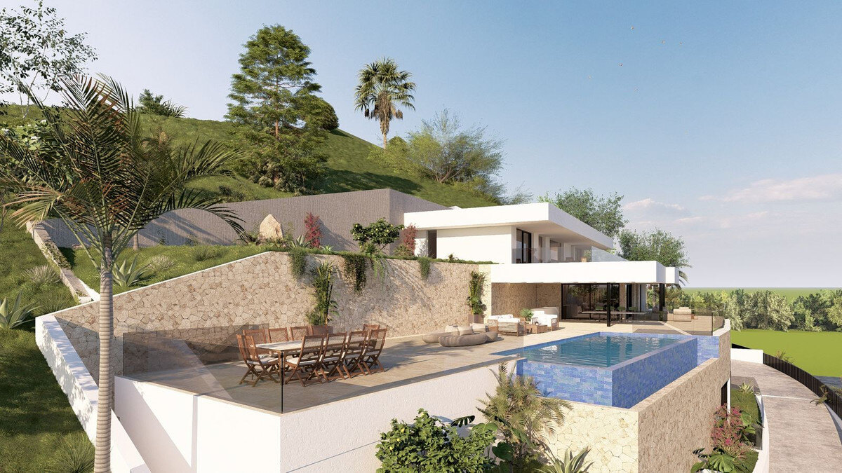 FOR SALE 🏡 South-Facing Sea-View Plot with Building Licence and Villa Project – Real de La Quinta, Benahavís 🇪🇸